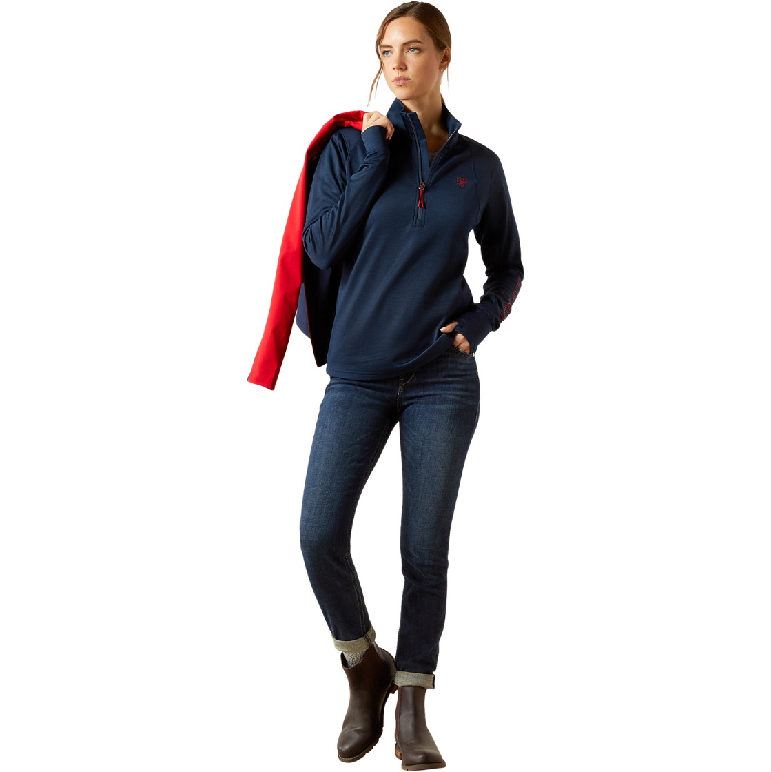 2025 Ariat Womens Team EQ 1/2 Zip Pullover 10062371 - Navy